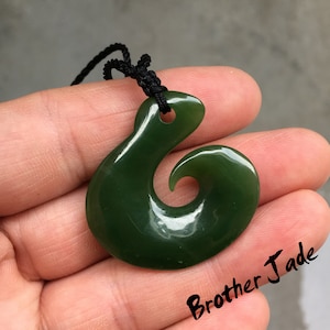 Russia Nephrite Jade - Natural Green Jade Pendant - Maori Inspired Pendant - Koru - Real Jade  - gift- 8.3g -N430