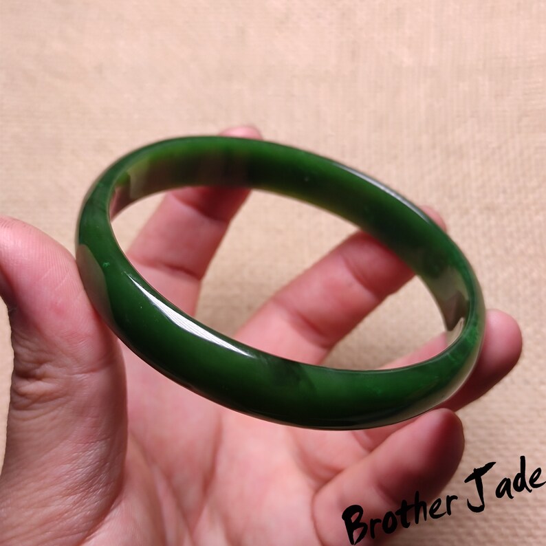69mm Big Size Russia Free Shipping Jade Bangle Jade Bracelet Green Jade