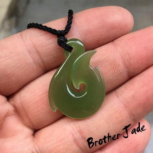 Russia Nephrite Jade - Natural Green Jade Pendant - Maori Inspired Pendant - Koru - Real Jade  - gift- 3.5g -N426