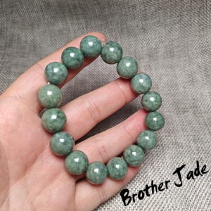 Guatemalan Blue Jadeite Beaded Bracelet - 13mm Round Gemstone