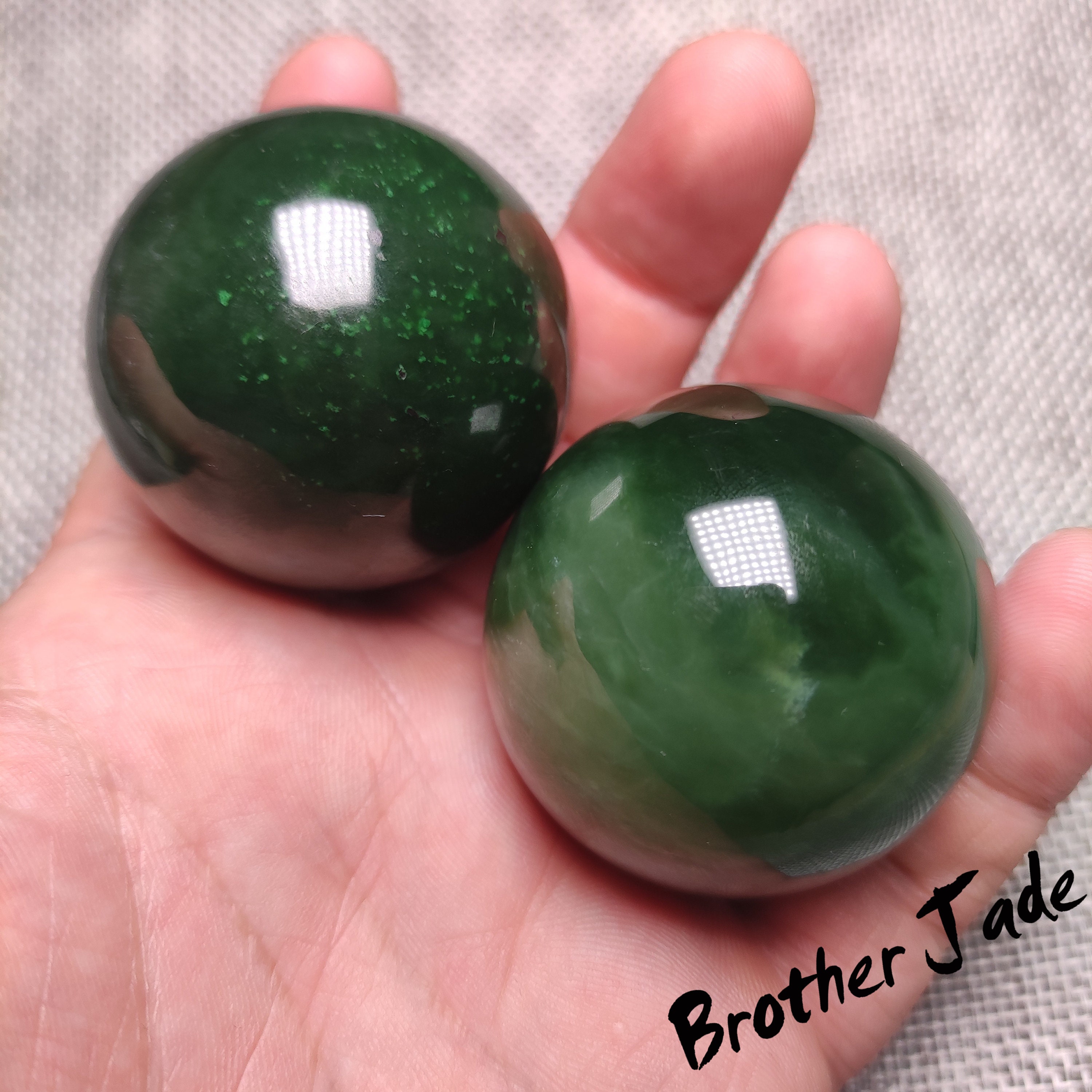 Nephrite Natural Green Jade Jade Ball Jade Stone Etsy UK