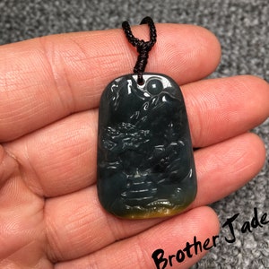 Natural Jade pendants Jadeite Jade - Guatemala - A goods-SHANSHUI -blue jade - 9.1g N398