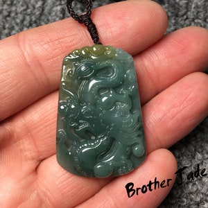 Ciondoli in giada naturale AAA, giada giadeite - Guatemala - Un gioiello - Il mitico ciondolo animale selvatico - giada blu - 9,1 g N368