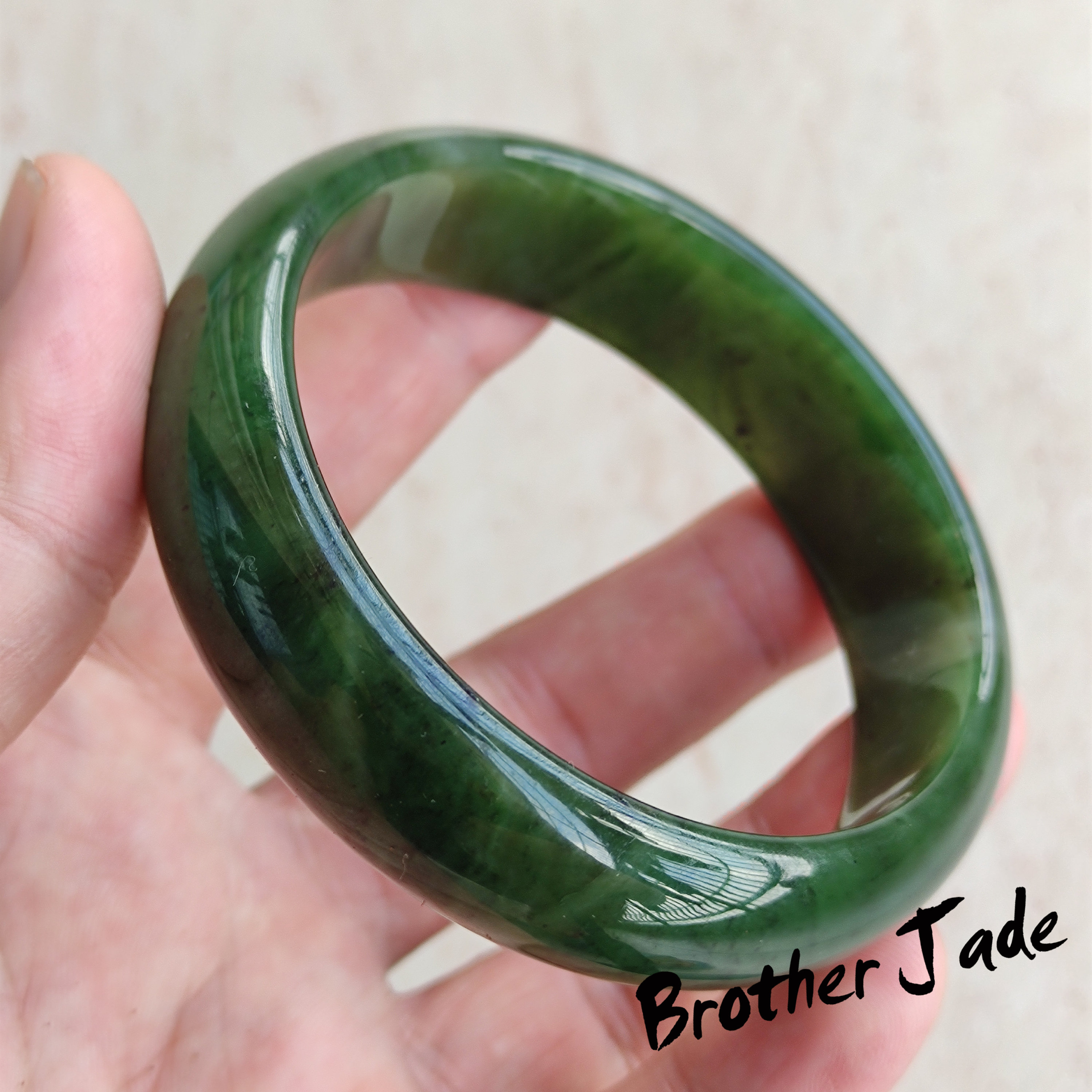 60mm Size Russia Free Shipping Natural Jade Bangle Etsy