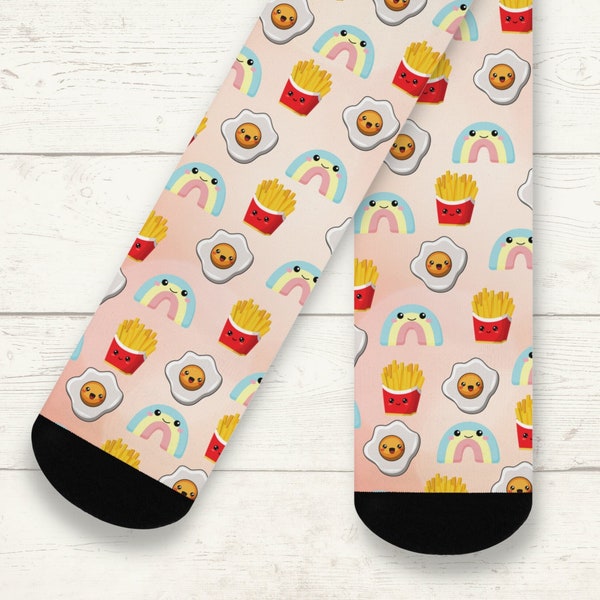 IVF Socks Lucky Transfer Day Socks, IUI Socks, Cute Egg French Fries Rainbow socks for IVF Cycle, Gift for Iui, Ivf Care Package Item