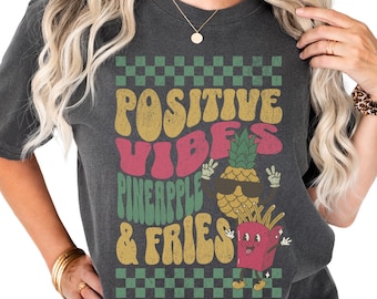 IVF Transfer Day Tshirt, IUI Day Lucky Shirt, Positive Vibes Pineapple and Fries Matching Couples Fertility Treatment Shirts