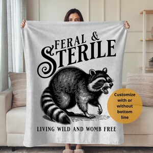 Hysterectomy Gift, Feral & Sterile Throw Blanket, Gift For Friend Post Hysterectomy Recovery Care Package Item