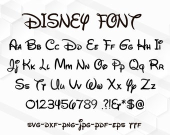Disney font Svg, Disney Svg, Walt Disney font svg, Disney alphabet svg, Dxf And Four More Files, Cutting File.