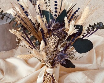 Oceanic Breeze Dried Wedding Bouquet / Rustic Bridal Bouquet / Boho Wedding Bouquet / Boho Dried Bouquet
