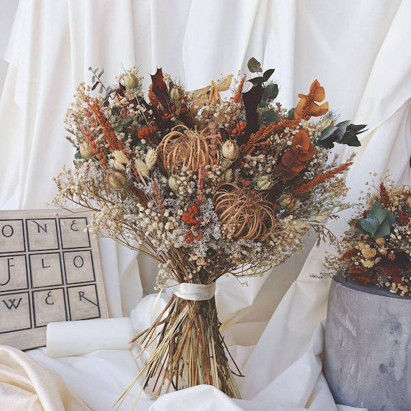 Rustic Romance Dried Wedding Bouquet / Rustic Bridal Bouquet / Boho Wedding Bouquet / Boho Dried Bouquet