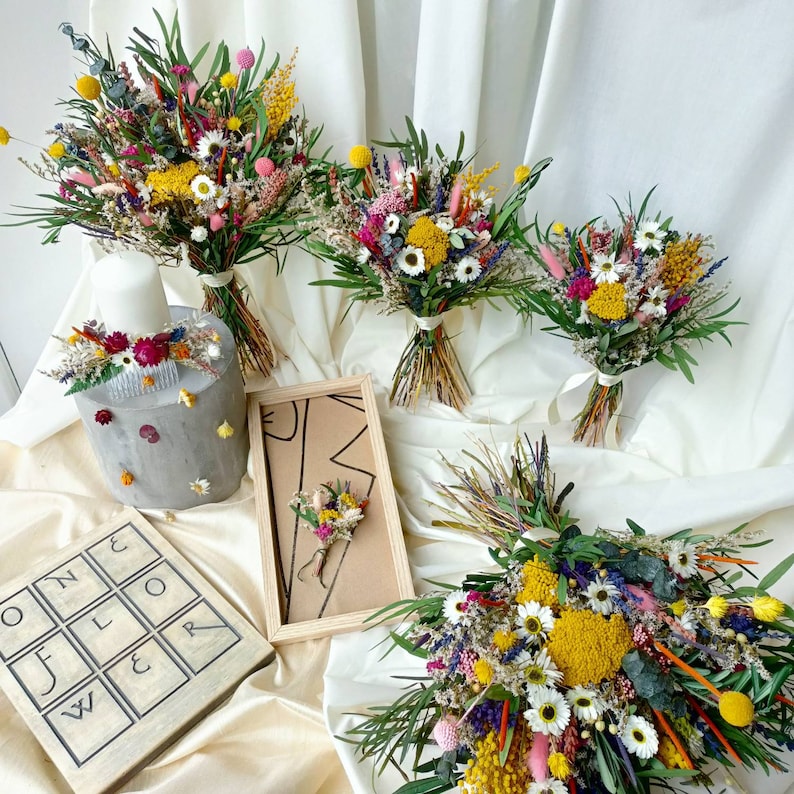 Wonderland Dried Flower Bouquet / Boho Bridal Bouquet / Boho Wedding Bouquet / Boho Dried Bouquet image 3