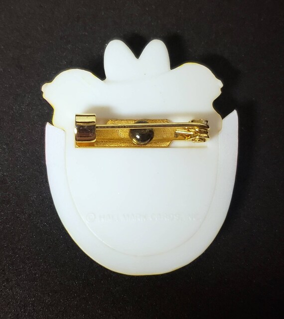 Signed Hallmark Plastic Happy Easter Brooch - image 2