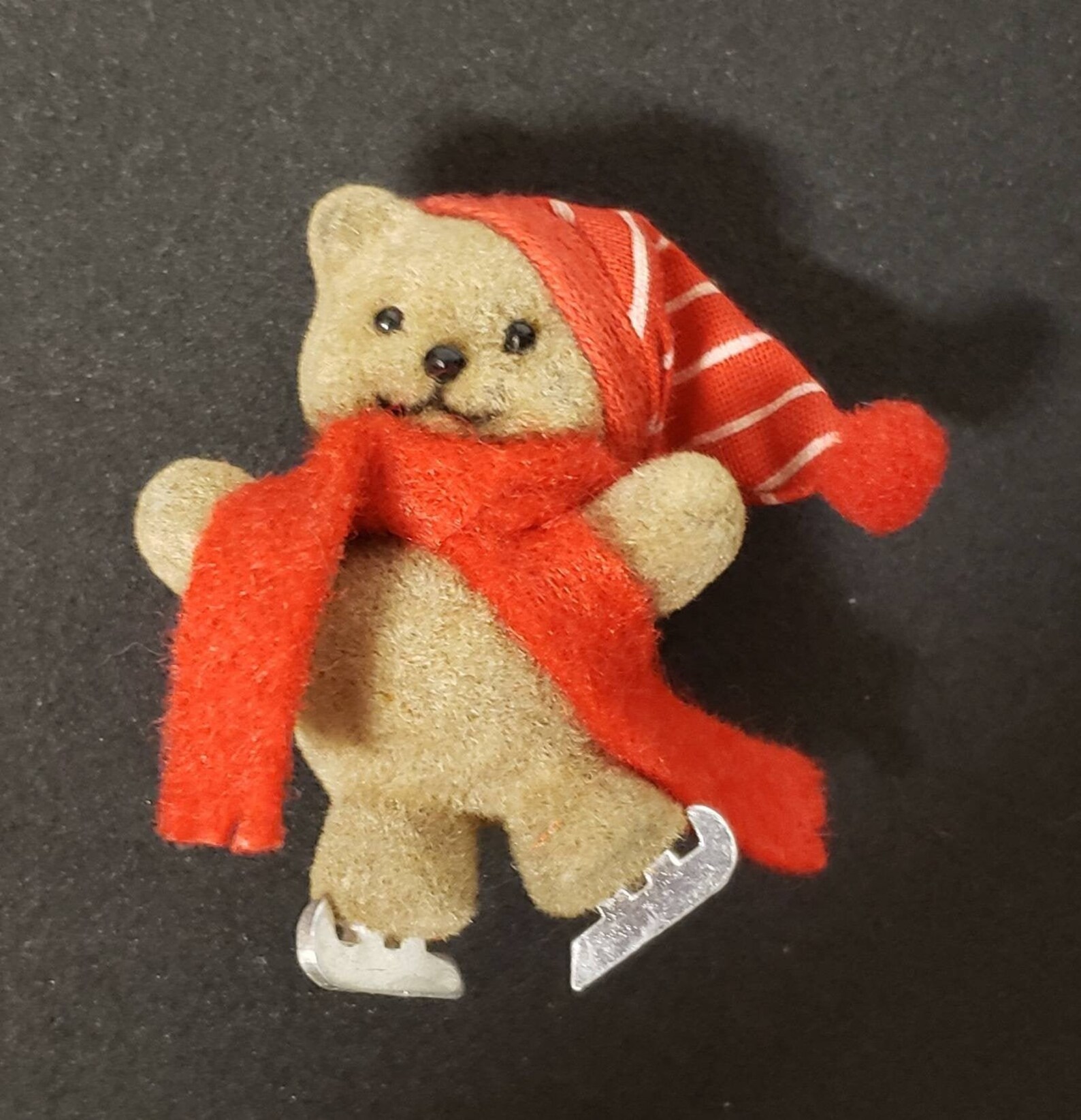 Vintage Ice Skating Teddy Bear Christmas Holiday Brooch Etsy
