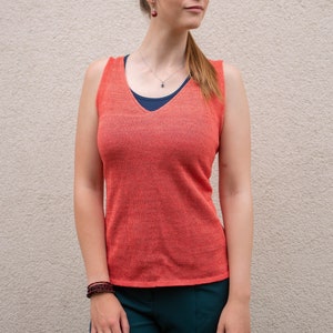 Débardeur en lin sans manches, Débardeur en lin, Pull en lin, Pull d&#39;été, Vêtements en lin, Tricots bio pour femmes