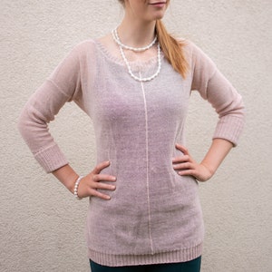 Linen Knit Pullover Sweater – Women’s Summer Long Sleeve Top, Lightweight Casual Knitwear