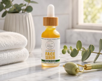 Organic Radiance Face Serum, Plant-Based Skin Oil, Restorative Facial Treatment