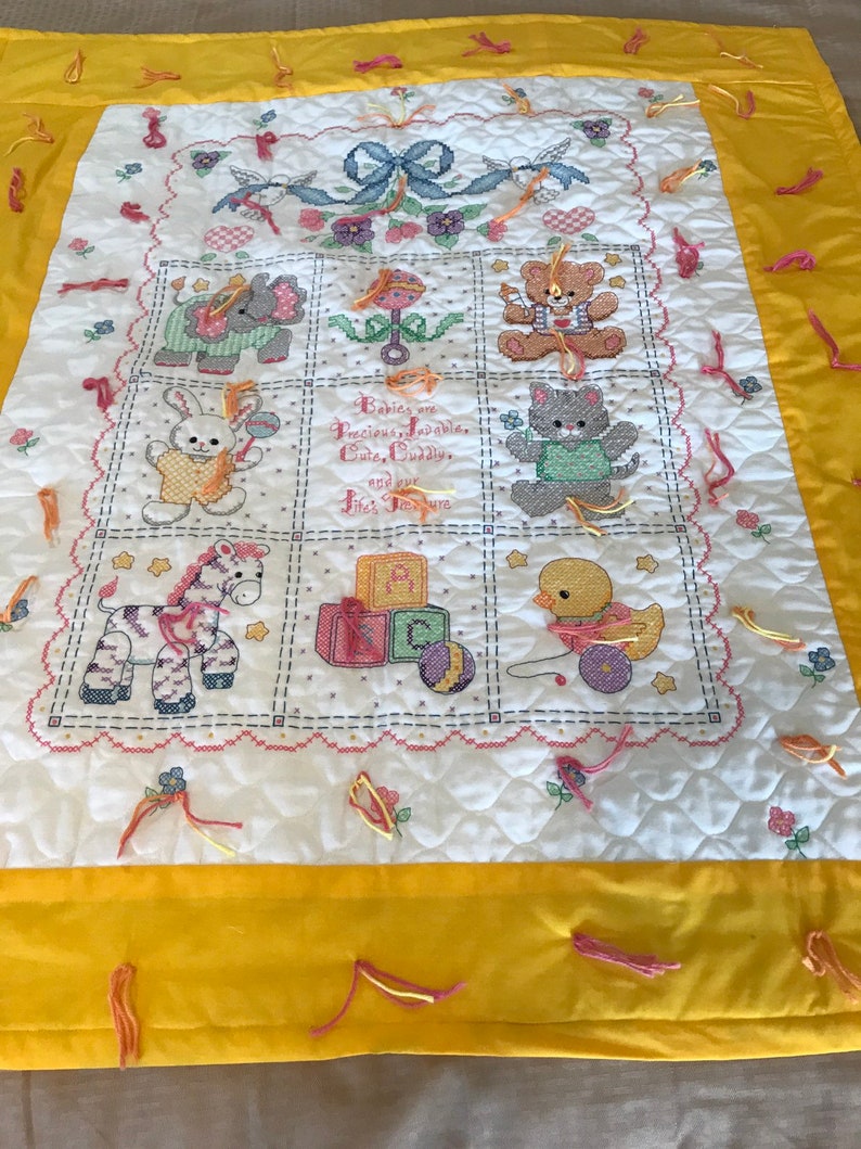 Duck ABC With Other Animals Quilt Baby Blanket Handmade Cross Etsy