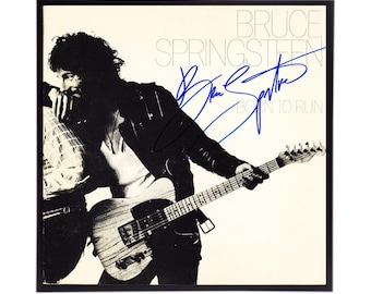 Bruce Springsteen Born to Run Framed Album Autograph Facsimile Display, 12" x 12" inches