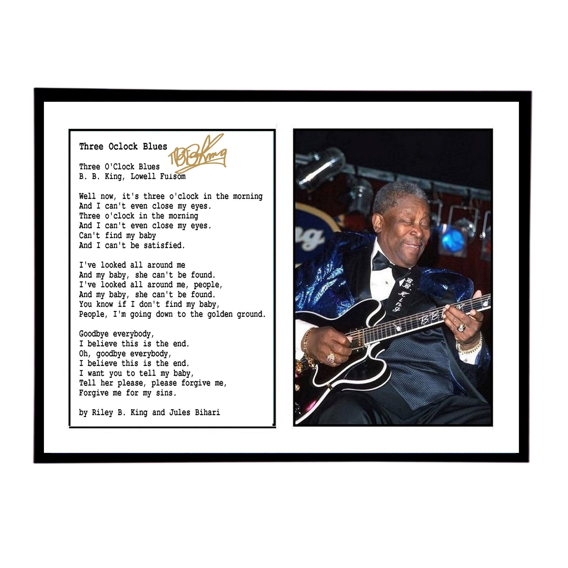 BB King サイン入りポートレート BB King サイン入りポートレート