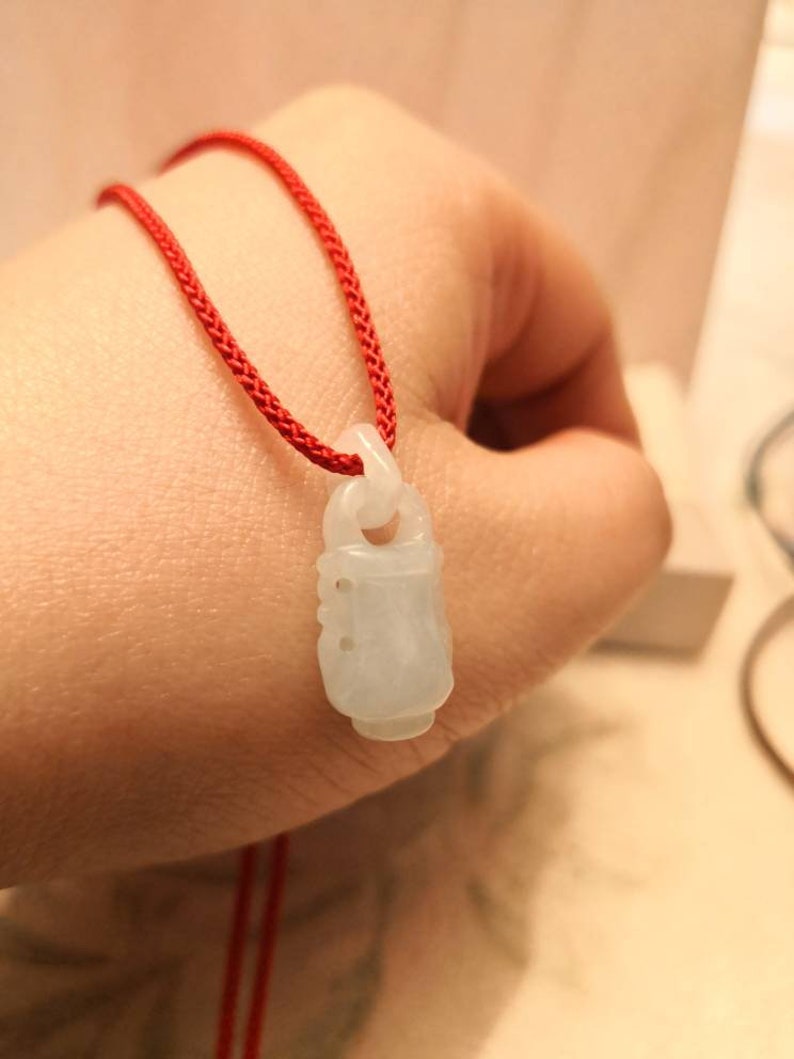 Natural Burma Jade Vase Pendant Necklace Carved Vase Jade Etsy