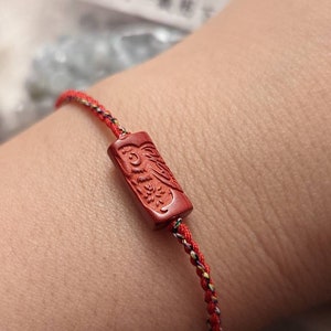 Rabbit Bracelet ~ Year of the Rabbit, Red Cinnabar Rabbit Charm Bracelet, Chinese Zodiac Rabbit, 2023 Chinese New Year Bracelet