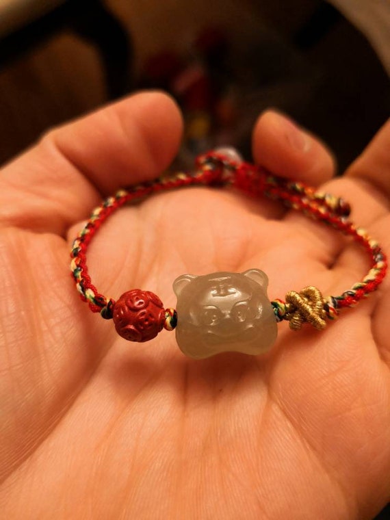 Jade Tiger Bracelet Year of the Tiger Hetian Jade Tiger 