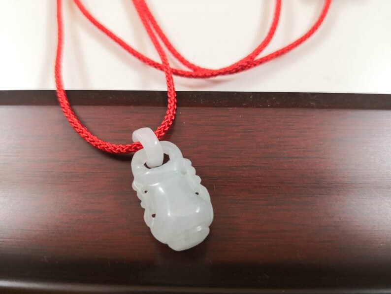 Natural Burma Jade Vase Pendant Necklace Carved Vase Jade Etsy