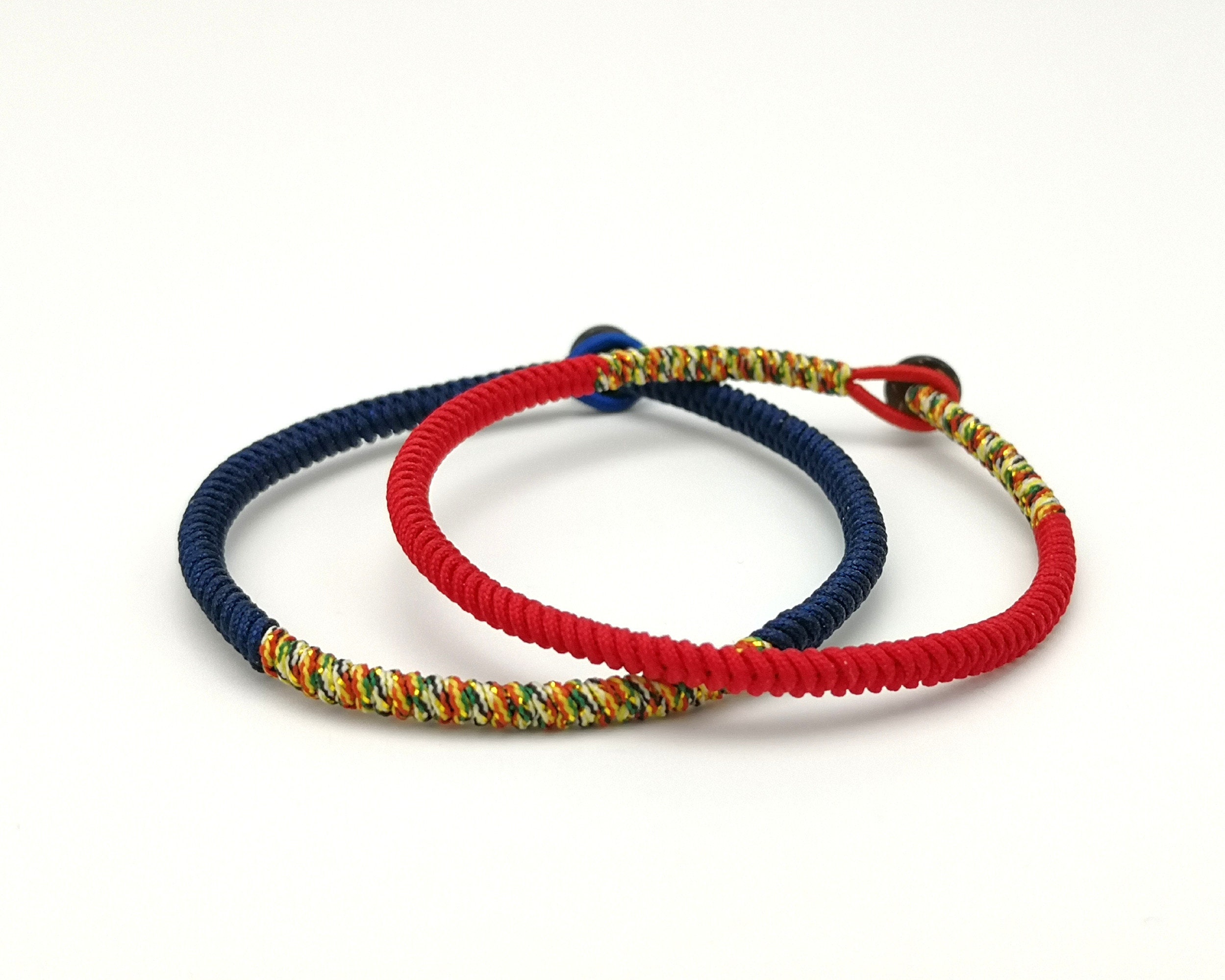 FidgetGear Authentic Tibetan Buddhist Bracelet Knot Lucky Rope Bangle  Handmade Multi Color Three Color Together  Amazonin Jewellery