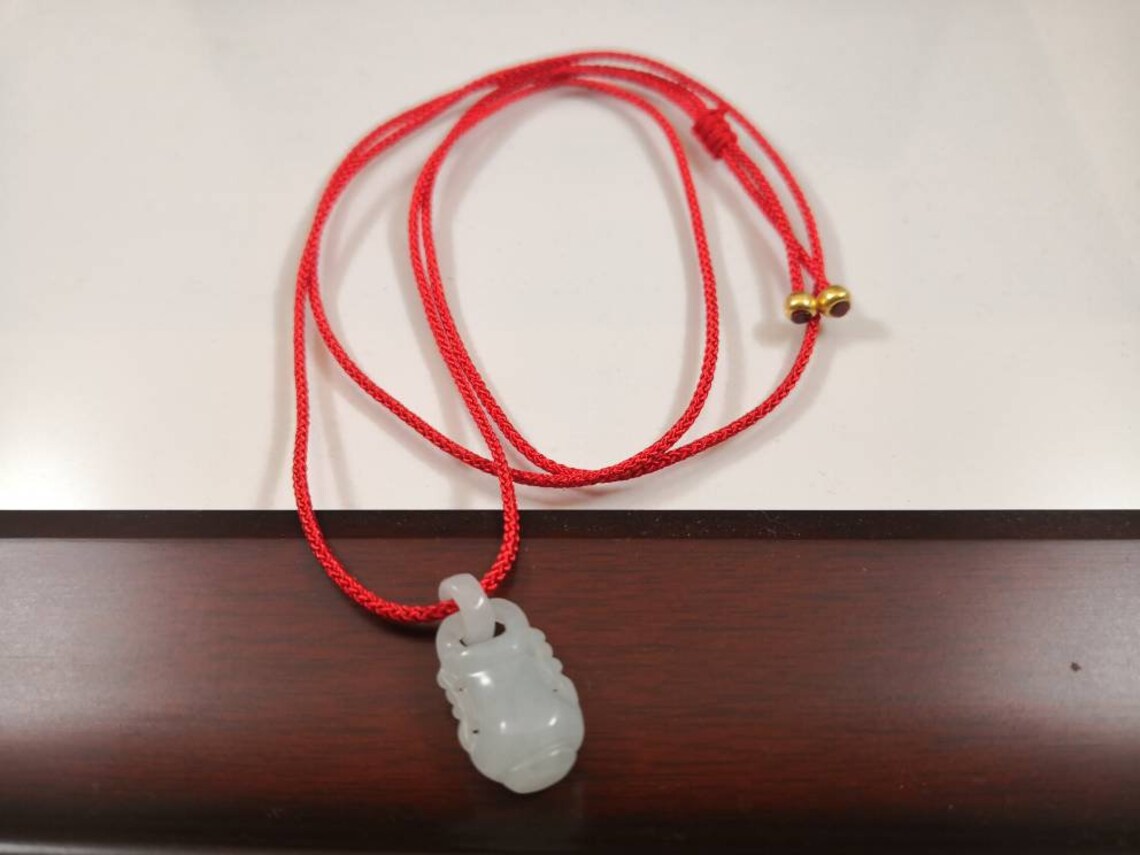 Natural Burma Jade Vase Pendant Necklace Carved Vase Jade Etsy