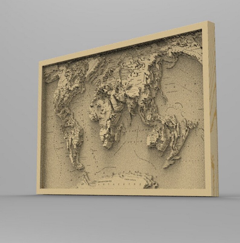 3D STL Panno World Map Model for CNC Router Engraver Carving | Etsy Canada
