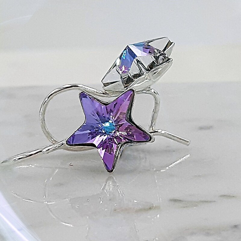925 Sterling Silver Zircon Star Earrings main image 1