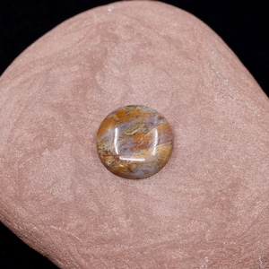 Laguna Moss Agate Round Cabochon, Moss Agate Pendant Stone, Semi Precious Gemstone, Necklace Options, 22mm x 22mm x 7mm, 26 Carats