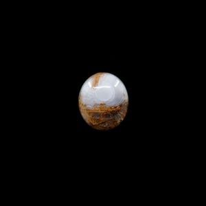 Laguna Moss Agate Cabochon: Oval Moss Pendant Stone (21mm x 18mm)