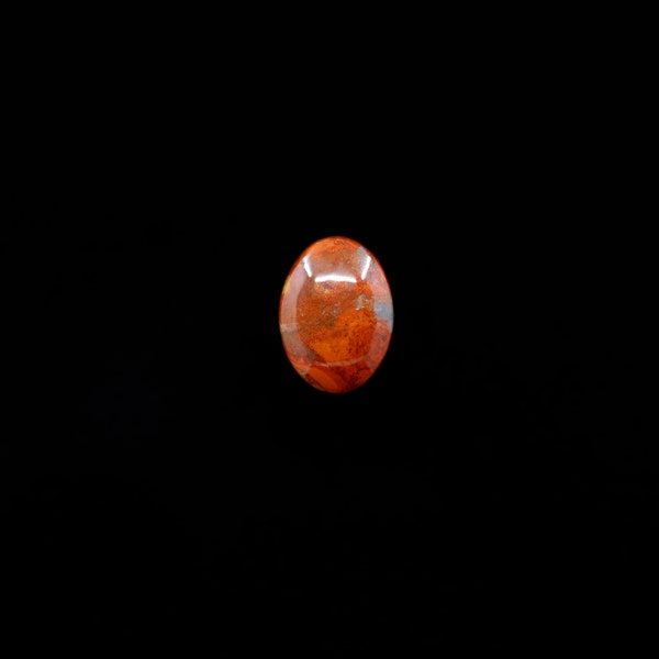 Coprolite Oval Cabochon, Dinosaur Dung Pendant Stone, Red Orange Gemstone, Necklace Options, 18mm x 13mm x 6mm, 12 Carats