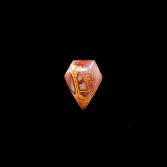 Noreena Jasper Cabochon: Red Orange Freeform Pendant Stone (20mm x 15mm)