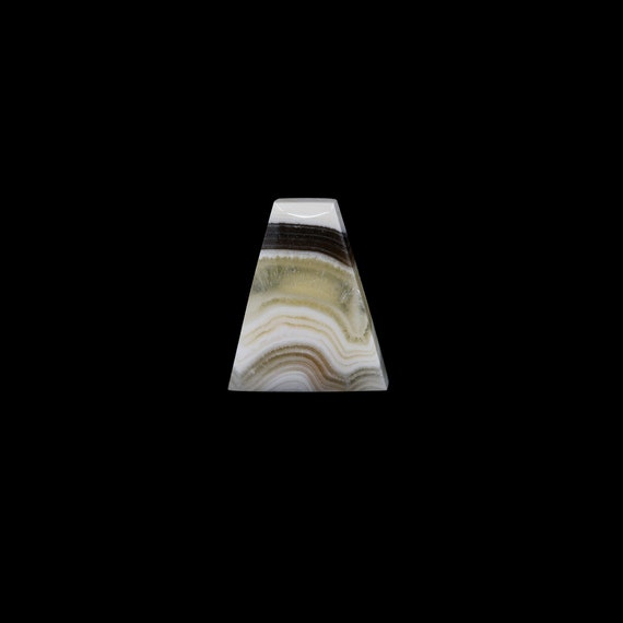 Zebra Calcite Trapezium Cabochon, Zebra Patterned Pendant Stone, Phantom Calcite, Necklace Options Available, 28mm x 23mm x 6mm, 33 Carats