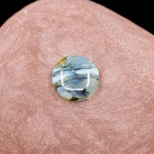 Peruvian Blue Opal Cabochon, Andean Round Opal Pendant Stone, Sky Blue Gemstone, Necklace Options Available, 20mm x 20mm x 6mm, 17 Ct