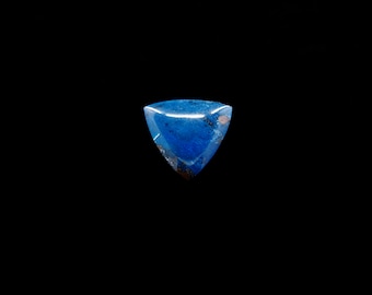 Shattukite Triangle Cabochon, Deep Blue Pendant Stone, Copper Silicate, Semi Precious Gem, Necklace Options, 18mm x 20mm x 6mm, 18 Carats