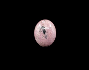 Rhodonite Oval Cabochon, Pink & Black Pendant Stone, Semi Precious Gemstone, Necklace Options Available, 22mm x 18mm x 8mm, 30 Carats