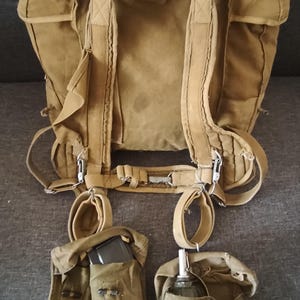 Vintage Sovjet RD-54 Airborne rugzakset – Gehavende militaire velduitrusting, originele USSR canvas rugzak