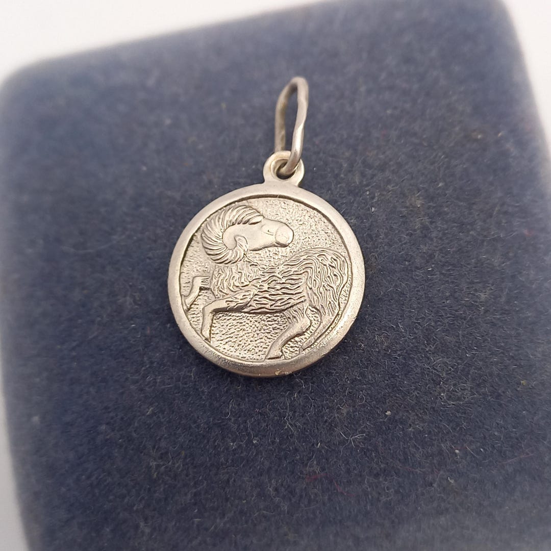 Vintage Silver Pendant Zodiac Sign "aries" 925 Sterling Silver - Etsy