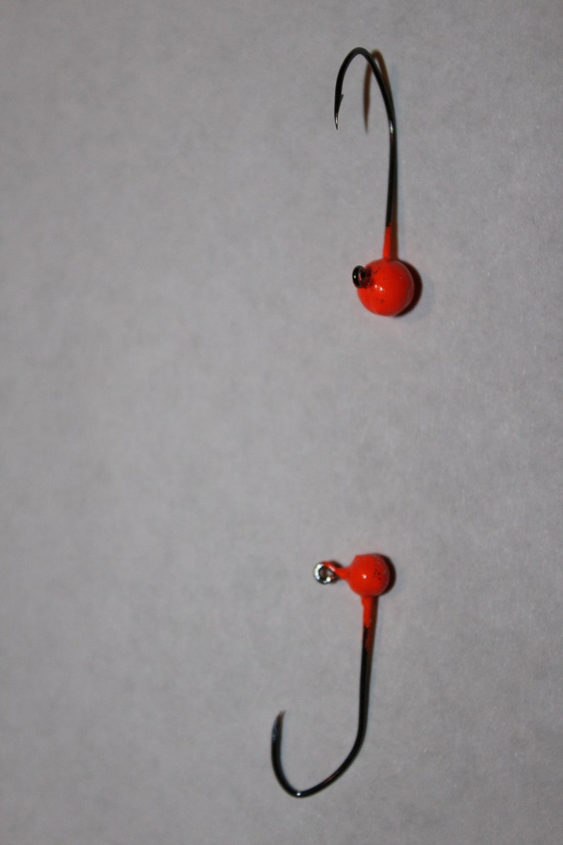 25 Ct Painted No Collar Round Head Jigs w/ 2 Black Sickle Etsy