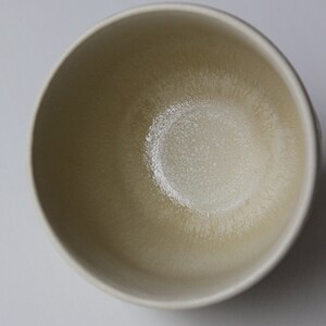 May include: A white ceramic bowl with a textured, slightly off-white interior.