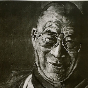 DALAI LAMA Print - Conté Poster
