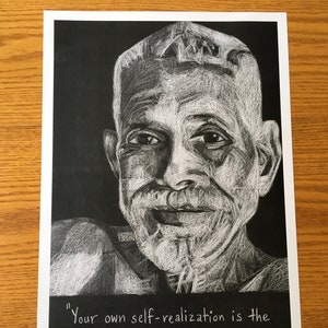 RAMANA MAHARSHI Print - Conté Poster