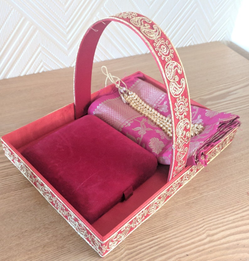 Indian wedding/ engagement shagun trays with handle Etsy