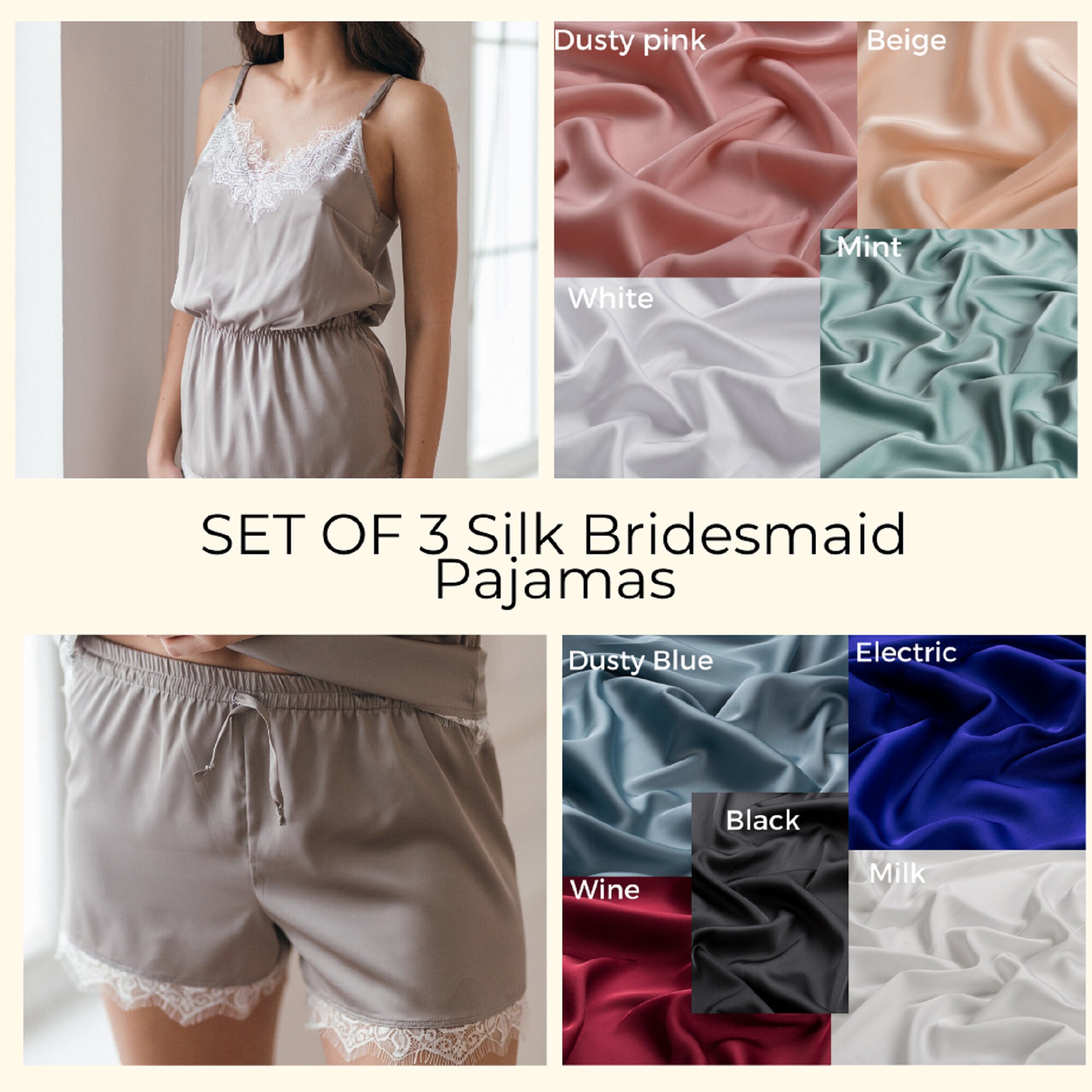 silk bridesmaid pjs