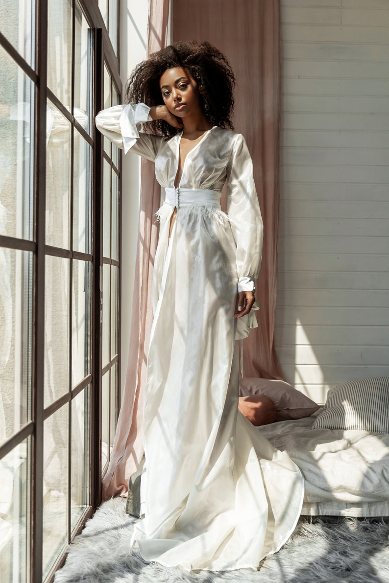 tulle feather robe