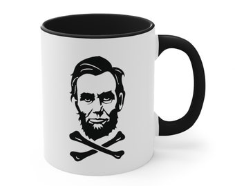 Lincoln Crossbones Mug | History Lovers | Fun History | History Teacher Gift | Political Novelty | Election of 1860 | Historical Politics