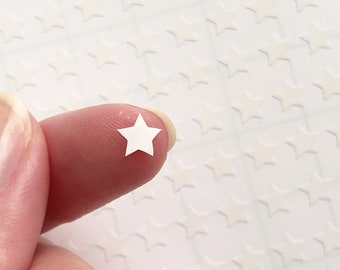 Pegatinas de estrella blancas brillantes de 6 mm, pegatinas de vinilo de 6 mm, pegatinas para planificador, pegatinas de vinilo